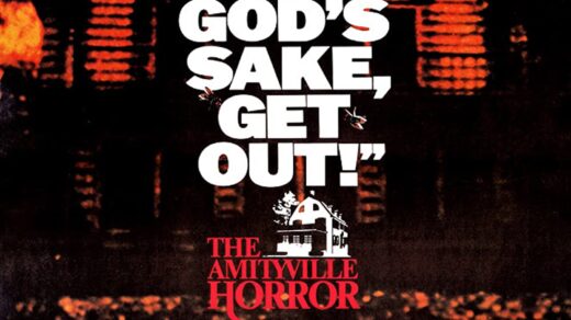 The Amityiville Horror (1979) movie poster Text reads, "For God's sake, get out!"