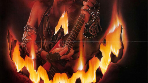 Trick or Treat (1986) movie poster Text reads, "What are you afraid of? It's only rock & roll."